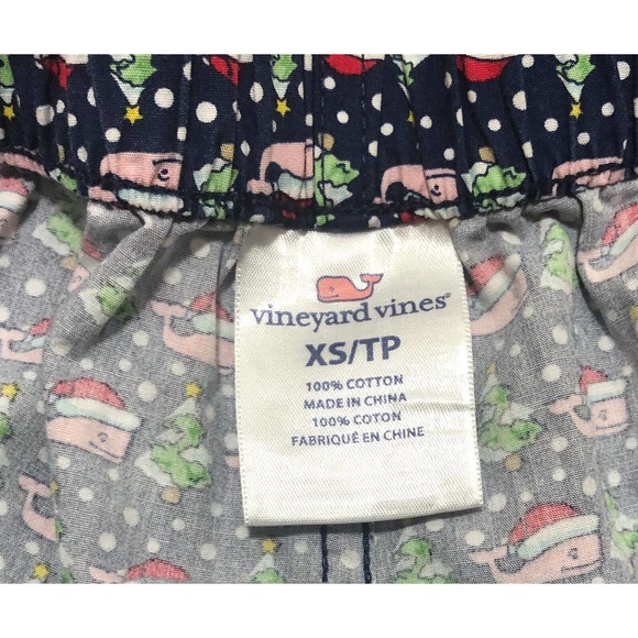 Vineyard Vines Boxer Shorts Sz XS Mens Boys Swim Blue Green Christmas Tree E2 - Picture 3 of 4